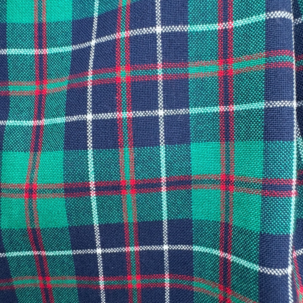 Vintage Pendleton Tartan Plaid Green Red Blue Wool Preppy Pencil Skirt USA 12 - Picture 3 of 4